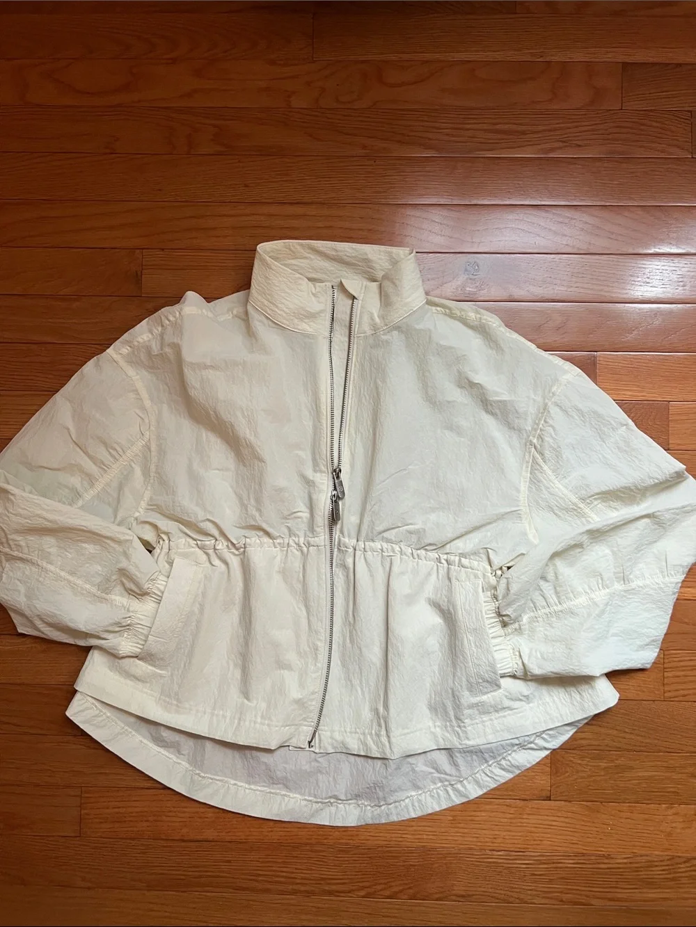 lululemon athletica Cream Drawstring-Waist Zip Jacket